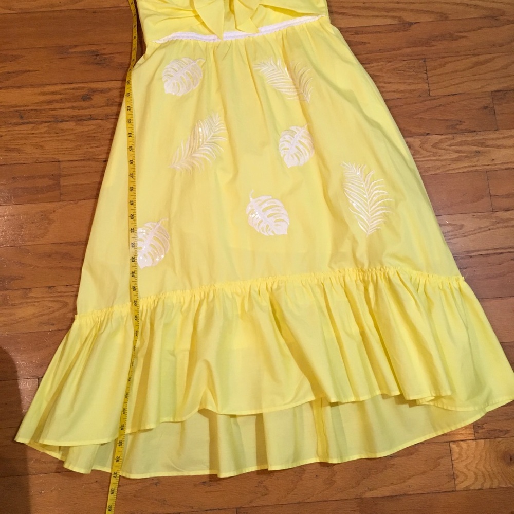 Lilly Pulitzer yellow long dress with floral design zipper in the back - Picture 8 of 11